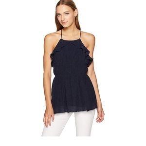 Anthro Moon River Ruffled Halter Neck Romper - MED